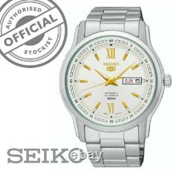 Montre automatique homme Seiko 5 SNKP15K1 cadran blanc acier inoxydable argen