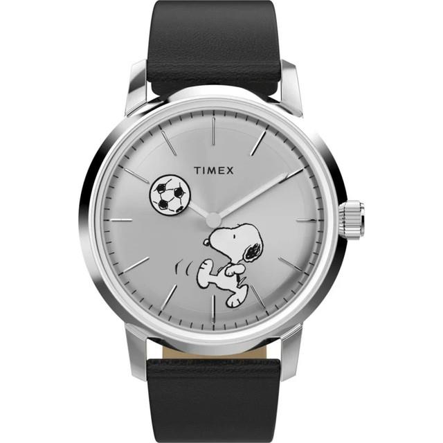 Montre Automatique Homme Timex Peanuts Tw2y53800 Marlin Soccer Cadran Argent&eacute;