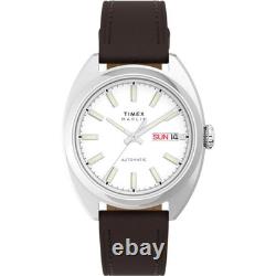 Montre automatique homme Timex TW2Y65200 Marlin Draper bracelet cuir argenté 50M