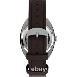Montre automatique homme Timex TW2Y65200 Marlin Draper bracelet cuir argenté 50M