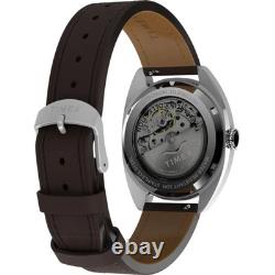 Montre automatique homme Timex TW2Y65200 Marlin Draper bracelet cuir argenté 50M