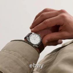 Montre automatique homme Timex TW2Y65200 Marlin Draper bracelet cuir argenté 50M