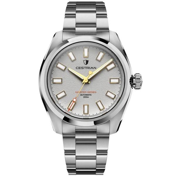 Montre Automatique Pour Homme Cestrian Master Series V3 Cadran Blanc Textur&eacute;