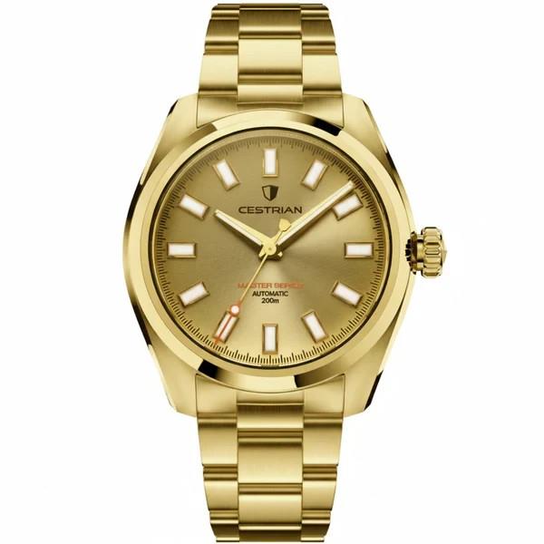Montre Automatique Pour Homme Cestrian Master Series V3 Cadran Dor&eacute; Plaqu&eacute; Or