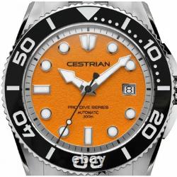 Montre automatique pour homme Cestrian Pro Dive Series cadran orange 300 m CP