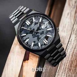 Montre automatique pour homme Citizen cadran noir camouflage verre saphir NJ0