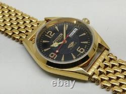 Montre automatique pour homme Citizen cadran noir, date du jour, 21 bijoux en