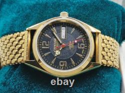 Montre automatique pour homme Citizen cadran noir, date du jour, 21 bijoux en