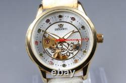 Montre automatique pour homme OUYAWEI or argent pierres colorées presque comm