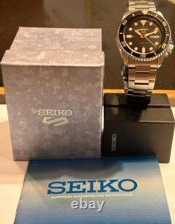 Montre automatique pour homme Seiko 5 Sports cadran noir bracelet en acier Montre automatique pour homme Seiko 5 Sports cadran noir bracelet en acier