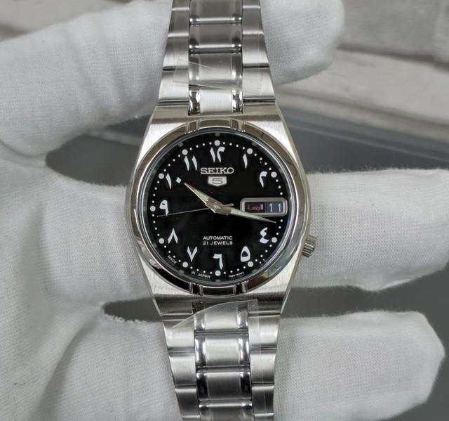 Montre Automatique Pour Homme Seiko 5 Cadran Arabe Snk063j5 En Acier Inoxydab