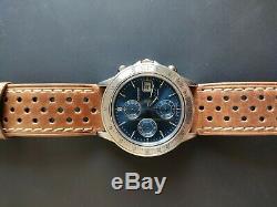 Montre automatique suisse chronographe Longines Admiral cadran bleu très rare