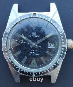 Montre automatique vintage pour homme de plongée 20 ATM Electra Lip ETA Montre automatique vintage pour homme de plongée 20 ATM Electra Lip ETA