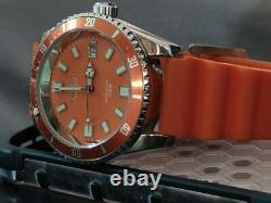 Montre-bracelet pour homme Vintage Citizen automatique cadran orange 36 mm