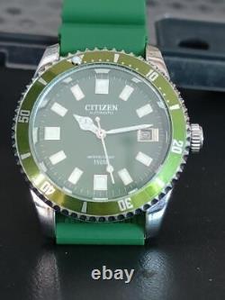 Montre-bracelet pour homme Vintage Citizen automatique cadran vert 36 mm 21