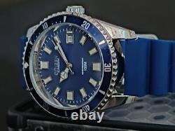 Montre-bracelet pour homme Vintage Citizen cadran bleu automatique 36 mm 21