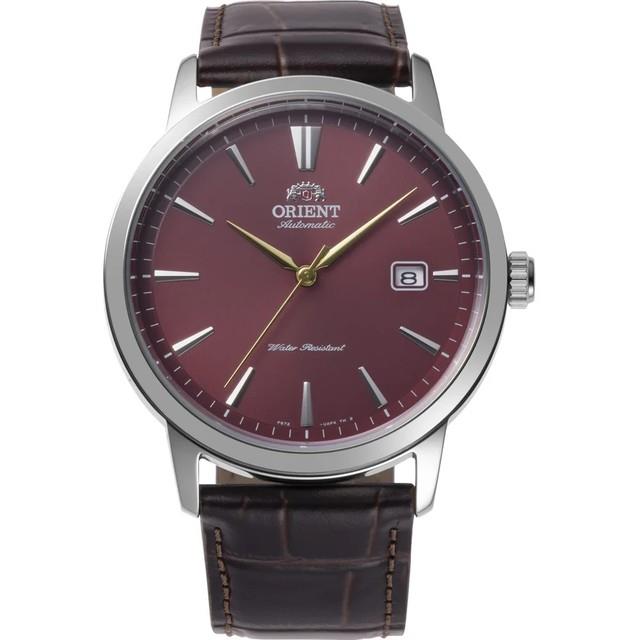 Montre Habill&eacute;e Homme Orient Bambino Automatique Cadran Rouge Bracelet Cuir R