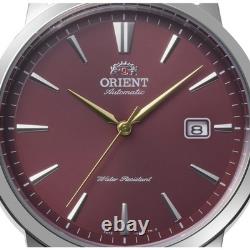 Montre habillée homme Orient Bambino automatique cadran rouge bracelet cuir R
