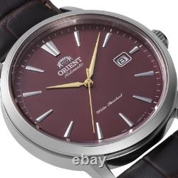Montre habillée homme Orient Bambino automatique cadran rouge bracelet cuir R