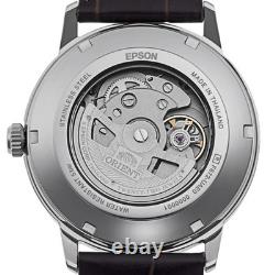 Montre habillée homme Orient Bambino automatique cadran rouge bracelet cuir R