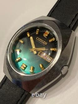 Montre homme CITIZEN vintage automatique cadran vert 38 mm fonctionne