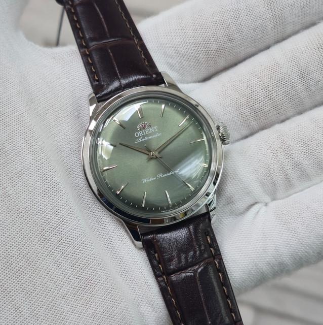 Montre Homme Orient Bambino Ra-bb0102e Automatique 36,4 Mm Cadran Vert Neuve