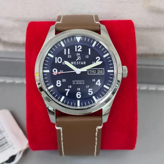Montre Homme Westar 80016stn124 Automatique Avec Mouvement Seiko Cadran Bleu