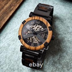 Montre homme automatique PrimalWatch squelette argenté, en bois snakewood Montre homme automatique PrimalWatch squelette argenté, en bois snakewood