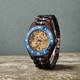 Montre Homme Automatique En Bois Primalwatch Cadran Squelette Doré