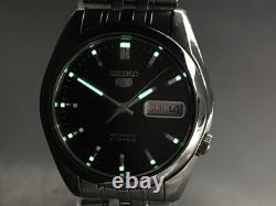 Montre homme vintage 2003 Seiko 5 7S26-01V0 Navy Day-Date automatique du JAPON