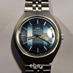Montre homme vintage LOV Aqua Sport rare acier automatique français ETA DayDa