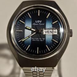Montre homme vintage LOV Aqua Sport rare acier automatique français ETA DayDa
