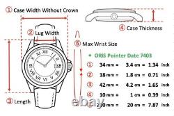 Montre homme vintage automatique ORIS Pointer Date 7403 or 34 mm presque