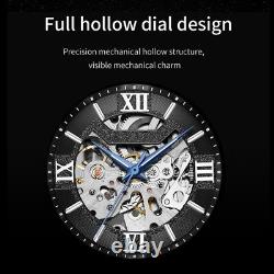 Montre pour homme Design classique En bois Automatique Squelette Mo