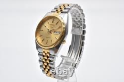 Montre pour homme Seiko 5 Automatic 7S26-3110 lunette cannelée dorée deux