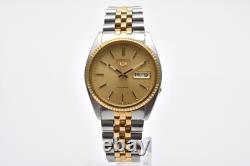 Montre pour homme Seiko 5 Automatic 7S26-3110 lunette cannelée dorée deux