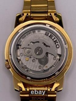 Montre pour homme Seiko 5 Classic automatique cadran doré ton or PVD acier SN