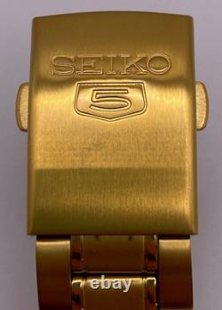 Montre pour homme Seiko 5 Classic automatique cadran doré ton or PVD acier SN