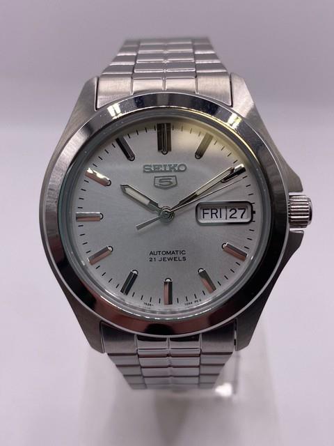 Montre Pour Homme Seiko 5 Automatique Cadran Blanc Bracelet En Acier Snkk87k1