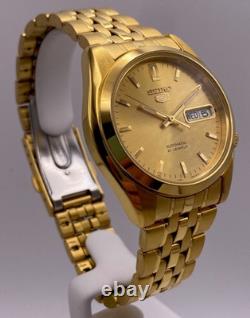 Montre pour homme Seiko 5 automatique cadran doré PVD doré en acier inoxydabl