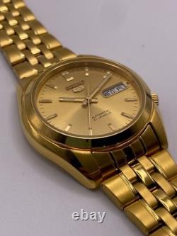 Montre pour homme Seiko 5 automatique cadran doré PVD doré en acier inoxydabl