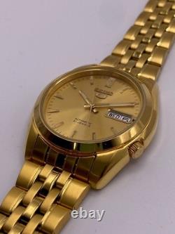 Montre pour homme Seiko 5 automatique cadran doré PVD doré en acier inoxydabl