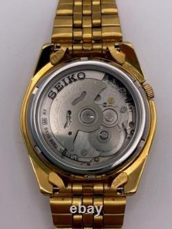 Montre pour homme Seiko 5 automatique cadran doré PVD doré en acier inoxydabl