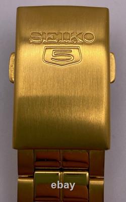 Montre pour homme Seiko 5 automatique cadran doré bracelet en acier SNKK98K1