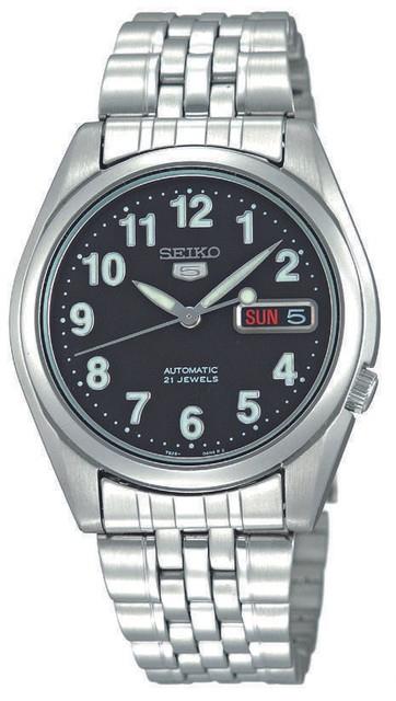 Montre Pour Homme Seiko 5 Automatique Cadran Noir Bracelet En Acier Inoxydabl