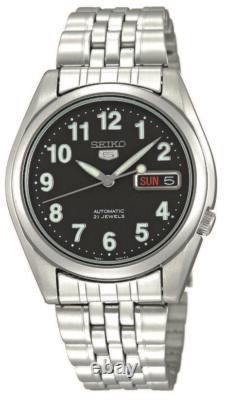 Montre pour homme Seiko 5 automatique cadran noir bracelet en acier inoxydabl Montre pour homme Seiko 5 automatique cadran noir bracelet en acier inoxydabl