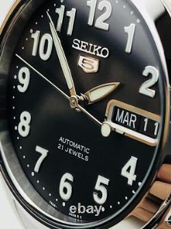 Montre pour homme Seiko 5 automatique cadran noir bracelet en acier inoxydabl Montre pour homme Seiko 5 automatique cadran noir bracelet en acier inoxydabl