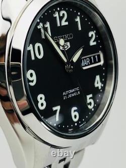Montre pour homme Seiko 5 automatique cadran noir bracelet en acier inoxydabl Montre pour homme Seiko 5 automatique cadran noir bracelet en acier inoxydabl