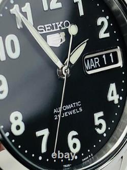 Montre pour homme Seiko 5 automatique cadran noir bracelet en acier inoxydabl Montre pour homme Seiko 5 automatique cadran noir bracelet en acier inoxydabl