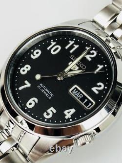 Montre pour homme Seiko 5 automatique cadran noir bracelet en acier inoxydabl Montre pour homme Seiko 5 automatique cadran noir bracelet en acier inoxydabl